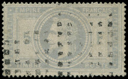 EMPIRE LAURE 33    5f. Violet-gris, Obl. ROULETTE De GROS POINTS, Restauré, B/TB - 1863-1870 Napoléon III Con Laureles