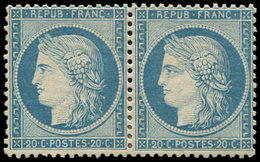 * SIEGE DE PARIS 37   20c. Bleu, PAIRE, TB - 1870 Beleg Van Parijs