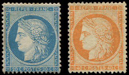 * SIEGE DE PARIS 37 Et 38, 20c. Bleu Et 40c. Orange, Gomme Partielle, Aspect TB. Br - 1870 Siège De Paris