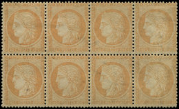 ** SIEGE DE PARIS 38   40c. Orange, BLOC De 8, 6 Ex. **, 2 Ex. * Mais Couleur Très Altérée, B/TB, Certif. Calves - 1870 Siège De Paris