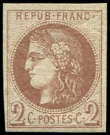 ** EMISSION DE BORDEAUX 40Aa  2c. Chocolat, R I, TTB - 1870 Bordeaux Printing