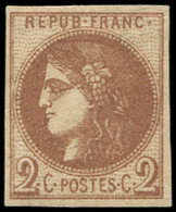 * EMISSION DE BORDEAUX 40Aa  2c. Chocolat, R I, Forte Ch. Mais Jolie Nuance, Aspect TB. C - 1870 Bordeaux Printing