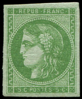 * EMISSION DE BORDEAUX 42B   5c. Vert-jaune, R II, TB. C - 1870 Ausgabe Bordeaux