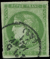 EMISSION DE BORDEAUX 42A   5c. Vert-jaune, R I, Obl. Càd T16 5/1/71, TB. S - 1870 Emission De Bordeaux