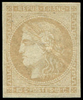 * EMISSION DE BORDEAUX 43A  10c. Bistre, R I, Nuance Pâle, TB. C - 1870 Ausgabe Bordeaux