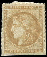 * EMISSION DE BORDEAUX 43A  10c. Bistre, R I, PERCE En LIGNES, Ch. Un Peu Forte, Sinon TB - 1870 Ausgabe Bordeaux