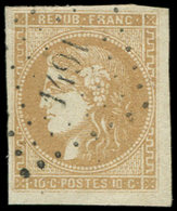 EMISSION DE BORDEAUX 43A  10c. Bistre, R I, Obl. PC Du GC 1491, TB/TTB - 1870 Bordeaux Printing