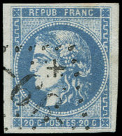 EMISSION DE BORDEAUX 46Ae 20c. OUTREMER Nuance Vive, T III, R I, Pos. 10, Obl. GC 99, TTB. S - 1870 Emission De Bordeaux