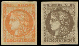 * EMISSION DE BORDEAUX 47 Et 48, 30c. Brun Et 40c. Orange (nuance Claire Mais Forte Ch.), TB - 1870 Bordeaux Printing