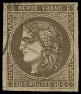 EMISSION DE BORDEAUX 47   30c. Brun, Oblitération Légère, TB - 1870 Bordeaux Printing