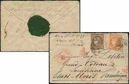 Let EMISSION DE BORDEAUX 47 Et 48, 30c. Brun Et 40c. Orange, Tous Les 2 BORD De FEUILLE, Obl. GC 2660 Et Càd T17 NIORT 7 - 1870 Bordeaux Printing