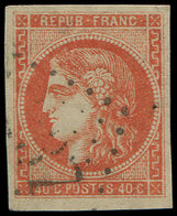 EMISSION DE BORDEAUX 48   40c. Orange, Obl. GC Léger, Belle Nuance, TTB - 1870 Emission De Bordeaux