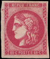 * EMISSION DE BORDEAUX 49f  80c. Rose, VARIETE 88 Au Lieu De 80, RR Et TB. Certif. Scheller - 1870 Emission De Bordeaux