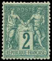 * TYPE SAGE 62    2c. Vert, Très Bien Centré, TTB - 1876-1878 Sage (Type I)