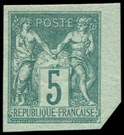 * TYPE SAGE 64a   5c. Vert, NON DENTELE, Petit Bdf, TB - 1876-1878 Sage (Typ I)