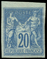 * TYPE SAGE 73a  20c. Turquoise, NON DENTELE, NON EMIS, TB - 1876-1878 Sage (Typ I)
