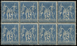 ** TYPE SAGE 90   15c. Bleu, BLOC De 8, Un Ex. *, TB - 1876-1878 Sage (Typ I)