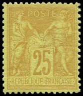 * TYPE SAGE 92a  25c. Jaune Sur Bistre-jaune, Ch. Assez Forte, TB - 1876-1878 Sage (Type I)