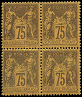 ** TYPE SAGE 99a  75c. Violet Sur Jaune, BLOC De 4, Frais Et TTB - 1876-1878 Sage (Type I)