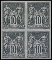 * TYPE SAGE 103c 10c. Noir Sur Lilas, NON DENTELE, BLOC De 4 Frais Et TB, Certif. Scheller - 1876-1878 Sage (Type I)