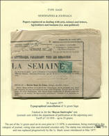 Let TYPE SAGE SUR LETTRES N°61 Obl. TYPO Sur LA SEMAINE RELIGIEUSE Du 26/8/77 (qqs Défauts), RR Et TB - 1877-1920: Période Semi Moderne