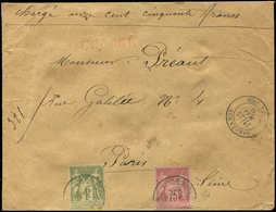 Let TYPE SAGE SUR LETTRES N°81 + 82 Obl. Càd SOMBERNON 23/5/91 Sur Env. CHARGE, TB - 1877-1920: Semi Modern Period