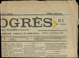 Let TYPE SAGE SUR LETTRES N°86 Obl. TYPO Sur Journal LE PROGRES Du 12/3/80, R Et TB - 1877-1920: Semi-Moderne