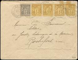 Let TYPE SAGE SUR LETTRES N°86 (4 Dont 2 Défx) + N°87 Obl. COZES 17/12/17 S. Env., Frappes TB/TTB. C - 1877-1920: Période Semi Moderne