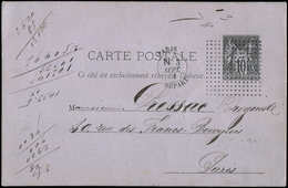 Let TYPE SAGE SUR LETTRES CP Entier 10c. Noir Obl. Cachet D'ESSAI Pointillés Et Càd PARIS/DEPART N3 3/9/31, Cérès N°1, S - 1877-1920: Semi-Moderne