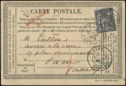Let TYPE SAGE SUR LETTRES N°89 Obl. Càd PARIS 22/3/78 Sur CP, Taxe 15 En Rouge Et Griffe "AFFR. INSUFF./P.7", Arr. CAEN  - 1877-1920: Semi-Moderne