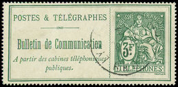 TELEPHONE Téléphone 30 : 3f. Vert, Oblitéré, TB - Telegraphie Und Telefon