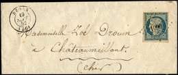 Let OBLITERATIONS PAR DEPARTEMENTS 35/INDRE N°4 Obl. PC 1090 S. Env., Càd T15 DEOLS 19/9/52, TTB - 1849-1876: Période Classique