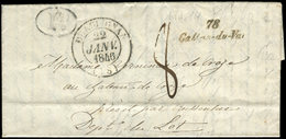 Let OBLITERATIONS PAR DEPARTEMENTS 78/VAR Cursive 78/CALLAS-du-VAR S. LAC, Càd T14 DRAGUIGNAN 22/1/1846, TB - Autres & Non Classés