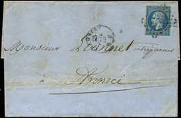 Let DUCHE DE SAVOIE Oblitérations Sur Timbres Français N°14A Obl. GRILLE Sarde S. LAC, Càd Sarde CHAMBERY 25/7/60, TB - 1849-1876: Classic Period