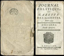 Let LETTRES DE PARIS MP Rond PERIODIQUE/FRANCE Sur "Gazette Des Gazettes" De Décembre 1774, L52, TB - 1849-1876: Période Classique