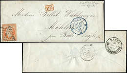 Let LETTRES DE PARIS N°16 Obl. Los. D Sur Env., Càd BLEU T1521 D PARIS D 11/1/57, Arr. En SUISSE, Non Signalé En Bleu, T - 1849-1876: Classic Period