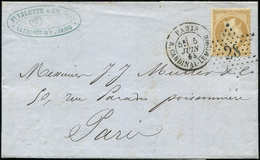 Let LETTRES DE PARIS N°21 Obl. Etoile 28 (ex. 20 1er état) Sur LAC, Càd R. CARDINAL LEMOINE 5/6/65, TTB - 1849-1876: Classic Period