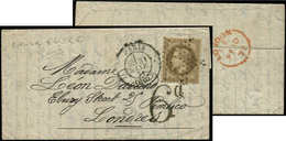 Let LETTRES DE PARIS N°30 30c. Brun Obl. ETOILE EVIDEE S. LAC, Càd 31/1/71, Taxe 6d Et Arr. LONDON, Superbe - 1849-1876: Classic Period