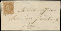 Let LETTRES DE PARIS N°28B Obl. Càd T1374 PARIS RC (Rayon Central) 8/4/71 Répété à Côté S. LSC Locale, RR Ind. 31, TTB - 1849-1876: Période Classique