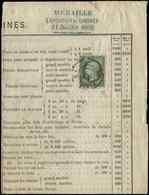 Let LETTRES DE PARIS N°11 Obl. Càd T1529 B1 PARIS B1 Seul S. Imprimé Machines Et Outils Pour Le Bois, TB - 1849-1876: Classic Period