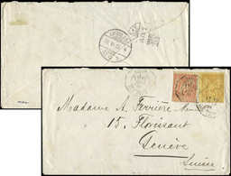 Let LETTRES DE PARIS N°92 + 94 Obl. Càd Octog. LEX RUE TAITBOUT 19/6/83 S. Env., Arr. GENEVE Le 20/6, TB - 1849-1876: Classic Period