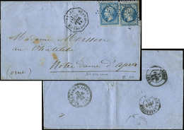 Let LETTRES DE PARIS N°22 2 Ex. Obl. Etoile 20 S. LAC, Càd Octog. LEX R. St Domque St Gn 20/2/64, R Et TB - 1849-1876: Classic Period