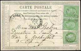 Let AFFRANCHISSEMENTS ET COMBINAISONS N°35 PAIRE Et 53, Obl. GC 3316 S. CP, Càd T17 SAUJON 7/11/73, Jolie Et Rare Combin - 1849-1876: Période Classique