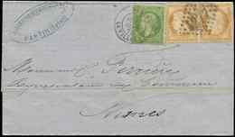 Let AFFRANCHISSEMENTS DE SEPTEMBRE 1871 N°20 + 36 PAIRE Obl. GC 4277 Et Càd PARIS 7/9/71 Sur LAC, TB - 1849-1876: Classic Period