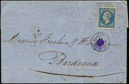 Let POSTE MARITIME N°14B Belles Marges Obl. PC 1896 S. LSC, Càd ALGER/BAT A VAP 15/9/62, TB - Poste Maritime