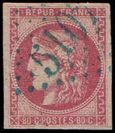 BUREAUX FRANCAIS A L'ETRANGER N°49 Défx Obl. GC Bleu 5107 De TUNIS, Frappes TB - 1849-1876: Période Classique