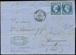 Let LETTRES ET OBLITERATIONS D'ALGERIE N°14B PAIRE Obl. GC 5048 S. LAC, Càd T15 MOSTAGANEM 29/7/62, TB - 1849-1876: Période Classique