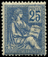 ** EMISSIONS DU XXème SIECLE 114   Mouchon, 25c. Bleu, Nuance Foncée, TB - Unused Stamps