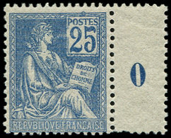 ** EMISSIONS DU XXème SIECLE 118   Mouchon, 25c. Bleu, T II, Mill.0, TB - Unused Stamps