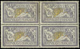 ** EMISSIONS DU XXème SIECLE 122   Merson,  2f. Violet Et Jaune, BLOC De 4, Bon Centrage, Superbe. C - Unused Stamps